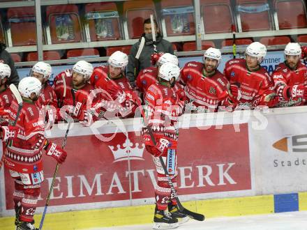 EBEL. Eishockey Bundesliga. KAC gegen	spusu Bratislava Capitals. Torjubel Ticar Rok (KAC). Klagenfurt, am 13.12.2020.
Foto: Kuess
www.qspictures.net

---
pressefotos, pressefotografie, kuess, qs, qspictures, sport, bild, bilder, bilddatenbank