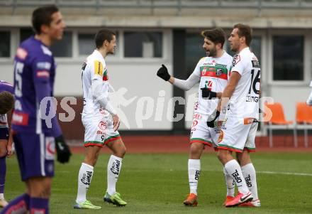 Fussball. Bundesliga. RZ Pellets WAC gegen FK Austria Wien. Torjubel Dejan Joveljic, Michael Novak, Mario Leitgeb (WAC). Wolfsberg, am 13.12.2020.
Foto: Kuess
www.qspictures.net

---
pressefotos, pressefotografie, kuess, qs, qspictures, sport, bild, bilder, bilddatenbank