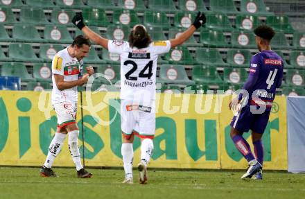 Fussball. Bundesliga. RZ Pellets WAC gegen FK Austria Wien. Torjubel Michael Liendl, Christopher Wernitznig (WAC). Wolfsberg, am 13.12.2020.
Foto: Kuess
www.qspictures.net

---
pressefotos, pressefotografie, kuess, qs, qspictures, sport, bild, bilder, bilddatenbank