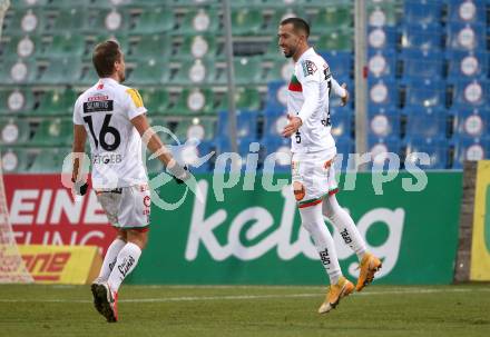 Fussball. Bundesliga. RZ Pellets WAC gegen FK Austria Wien. Torjubel Michael Liendl, Eliel Peretz (WAC). Wolfsberg, am 13.12.2020.
Foto: Kuess
www.qspictures.net

---
pressefotos, pressefotografie, kuess, qs, qspictures, sport, bild, bilder, bilddatenbank