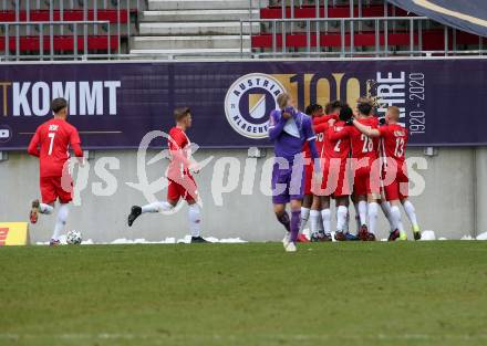 Fussball 2. Liga. SK Austria Klagenfurt gegen  FC Liefering. Torjubel  (Liefering). Klagenfurt, am 13.12.2020.
Foto: Kuess
www.qspictures.net
---
pressefotos, pressefotografie, kuess, qs, qspictures, sport, bild, bilder, bilddatenbank