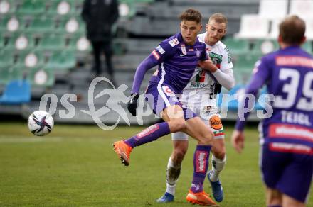 Fussball. Bundesliga. RZ Pellets WAC gegen FK Austria Wien. Jonathan Scherzer,  (WAC), Benedikt Pichler (Wien). Wolfsberg, am 13.12.2020.
Foto: Kuess
www.qspictures.net

---
pressefotos, pressefotografie, kuess, qs, qspictures, sport, bild, bilder, bilddatenbank