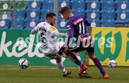 Fussball. Bundesliga. RZ Pellets WAC gegen FK Austria Wien. Stefan Peric,  (WAC), Benedikt Pichler (Wien). Wolfsberg, am 13.12.2020.
Foto: Kuess
www.qspictures.net

---
pressefotos, pressefotografie, kuess, qs, qspictures, sport, bild, bilder, bilddatenbank