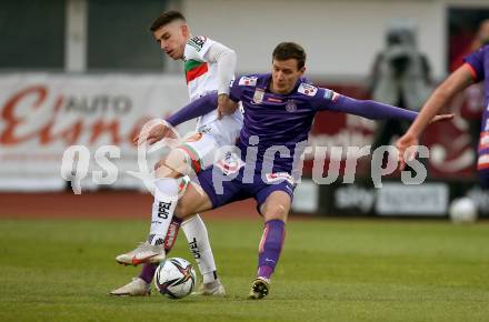 Fussball. Bundesliga. RZ Pellets WAC gegen FK Austria Wien. Dario Vizinger, (WAC), Stephan Zwierschitz   (Wien). Wolfsberg, am 13.12.2020.
Foto: Kuess
www.qspictures.net

---
pressefotos, pressefotografie, kuess, qs, qspictures, sport, bild, bilder, bilddatenbank