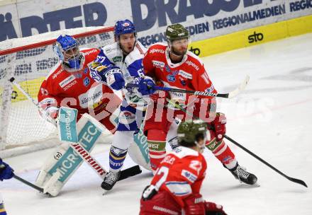 EBEL. Eishockey Bundesliga. VSV gegen HCB Suedtirol Alperia.  Caron Jordan (VSV), Fournier Gleason, Bernard Andreas (Bozen). Villach, am 22.12.2020.
Foto: Kuess
www.qspictures.net
---
pressefotos, pressefotografie, kuess, qs, qspictures, sport, bild, bilder, bilddatenbank