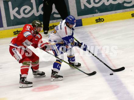 EBEL. Eishockey Bundesliga. VSV gegen HCB Suedtirol Alperia.  Mangene Matt (VSV), Frigo Luca (Bozen). Villach, am 22.12.2020.
Foto: Kuess
www.qspictures.net
---
pressefotos, pressefotografie, kuess, qs, qspictures, sport, bild, bilder, bilddatenbank