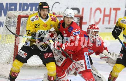 EBEL. Eishockey Bundesliga. KAC gegen	spusu Vienna Capitals. Kele Steffler,  Sebastian Dahm, (KAC),  Julian Grosslercher  (Vienna Capitals). Klagenfurt, am 22.12.2020.
Foto: Kuess
www.qspictures.net

---
pressefotos, pressefotografie, kuess, qs, qspictures, sport, bild, bilder, bilddatenbank