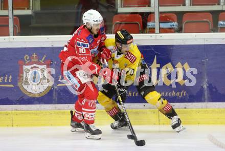 EBEL. Eishockey Bundesliga. KAC gegen	spusu Vienna Capitals. Thomas Vallant,  (KAC), Benjamin Nissner (Vienna Capitals). Klagenfurt, am 22.12.2020.
Foto: Kuess
www.qspictures.net

---
pressefotos, pressefotografie, kuess, qs, qspictures, sport, bild, bilder, bilddatenbank