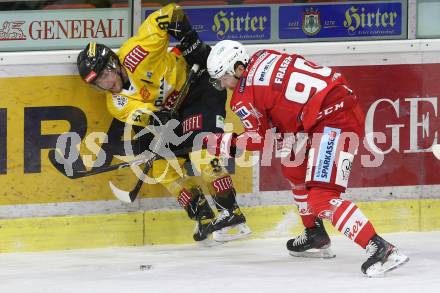 EBEL. Eishockey Bundesliga. KAC gegen	spusu Vienna Capitals. Matthew Fraser, (KAC), Taylor Vause  (Vienna Capitals). Klagenfurt, am 22.12.2020.
Foto: Kuess
www.qspictures.net

---
pressefotos, pressefotografie, kuess, qs, qspictures, sport, bild, bilder, bilddatenbank