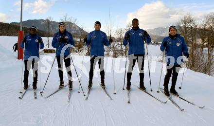 Fussball 2. Liga. Langlauf. Training SK Austria Klagenfurt.   Malcolm Badu, Herbert Paul, Darijo Pecirep, Kwabe Schulz, Maximiliano Moreira. Villach, Alpenarena, am 20.1.2021.
Foto: Kuess
---
pressefotos, pressefotografie, kuess, qs, qspictures, sport, bild, bilder, bilddatenbank