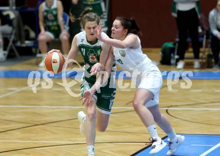 Basketball Damen Superliga 2020/2021. Grunddurchgang 4. Runde.  KOS Celovec Damen gegen  UBI Graz.  Patricia Struhar (KOS Celovec), Camilla Neumann (Graz). Klagenfurt, am 26.1.2021.
Foto: Kuess
www.qspictures.net

---
pressefotos, pressefotografie, kuess, qs, qspictures, sport, bild, bilder, bilddatenbank