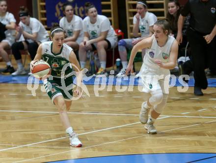 Basketball Damen Superliga 2020/2021. Grunddurchgang 4. Runde.  KOS Celovec Damen gegen  UBI Graz. Monika Ristic (KOS Celovec), Simone Schwarzinger (Graz). Klagenfurt, am 26.1.2021.
Foto: Kuess
www.qspictures.net

---
pressefotos, pressefotografie, kuess, qs, qspictures, sport, bild, bilder, bilddatenbank