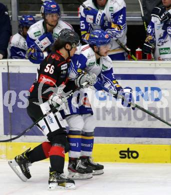 EBEL. Eishockey Bundesliga. VSV gegen Bratislava Capitals.  Renars Krastenbergs,  (VSV), Michal Mrazik (Bratislava). Villach, am 29.1.2021.
Foto: Kuess
www.qspictures.net
---
pressefotos, pressefotografie, kuess, qs, qspictures, sport, bild, bilder, bilddatenbank