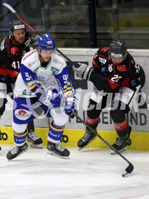 EBEL. Eishockey Bundesliga. VSV gegen Bratislava Capitals.  Renars Krastenbergs,  (VSV), Jakub Kover (Bratislava). Villach, am 29.1.2021.
Foto: Kuess
www.qspictures.net
---
pressefotos, pressefotografie, kuess, qs, qspictures, sport, bild, bilder, bilddatenbank