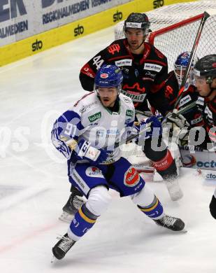 EBEL. Eishockey Bundesliga. VSV gegen Bratislava Capitals. Renars Krastenbergs,   (VSV), Sacha Guimond (Bratislava). Villach, am 29.1.2021.
Foto: Kuess
www.qspictures.net
---
pressefotos, pressefotografie, kuess, qs, qspictures, sport, bild, bilder, bilddatenbank