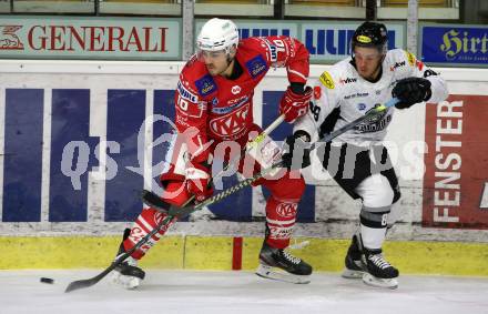 EBEL. Eishockey Bundesliga. KAC gegen	Dornbirner EC. Thomas Vallant,  (KAC), Anthony Luciani (Dornbirn). Klagenfurt, am 31.1.2021.
Foto: Kuess
www.qspictures.net

---
pressefotos, pressefotografie, kuess, qs, qspictures, sport, bild, bilder, bilddatenbank