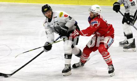 EBEL. Eishockey Bundesliga. KAC gegen	Dornbirner EC.  Lukas haudum,  (KAC), Matthew MacKenzie (Dornbirn). Klagenfurt, am 31.1.2021.
Foto: Kuess
www.qspictures.net

---
pressefotos, pressefotografie, kuess, qs, qspictures, sport, bild, bilder, bilddatenbank