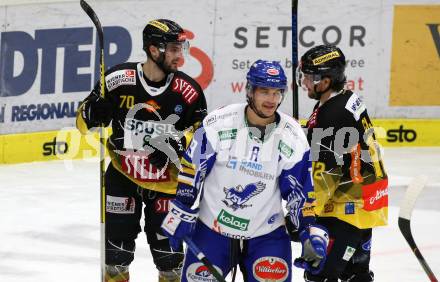 EBEL. Eishockey Bundesliga. VSV gegen Vienna Capitals. Torjubel Benjamin Nissner, Alexander Cijan  (Vienna Capitals). Villach, am 2.2.2021.
Foto: Kuess
www.qspictures.net
---
pressefotos, pressefotografie, kuess, qs, qspictures, sport, bild, bilder, bilddatenbank