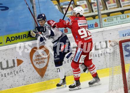 EBEL. Eishockey Bundesliga. KAC gegen	Fehervar AV19. Fraser Matthew (KAC), Szabo Bence (Fehervar AV19). Klagenfurt, am 7.2.2021.
Foto: Kuess
www.qspictures.net

---
pressefotos, pressefotografie, kuess, qs, qspictures, sport, bild, bilder, bilddatenbank