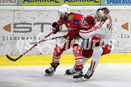 EBEL. Eishockey Bundesliga. KAC gegen	EC Salzburg. Steven Strong,  (KAC), Peter Hochkofler  (Salzburg). Klagenfurt, am 26.2.2021.
Foto: Kuess
www.qspictures.net

---
pressefotos, pressefotografie, kuess, qs, qspictures, sport, bild, bilder, bilddatenbank