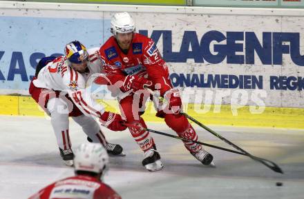 EBEL. Eishockey Bundesliga. KAC gegen	EC Salzburg. Thomas Hundertpfund,  (KAC), David McIntyre  (Salzburg). Klagenfurt, am 26.2.2021.
Foto: Kuess
www.qspictures.net

---
pressefotos, pressefotografie, kuess, qs, qspictures, sport, bild, bilder, bilddatenbank