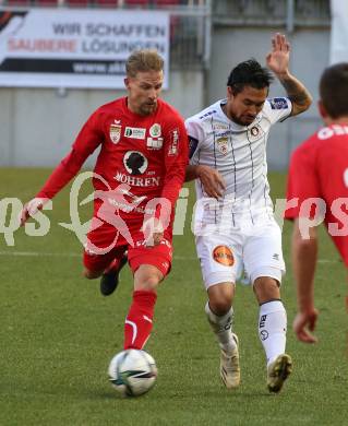 Fussball 2. Liga. SK Austria Klagenfurt gegen  FC Mohren Dornbirn.  Maximiliano Moreira Romero (Klagenfurt), Timo Friedrich (Dornbirn). Klagenfurt, am 6.3.2021.
Foto: Kuess
www.qspictures.net
---
pressefotos, pressefotografie, kuess, qs, qspictures, sport, bild, bilder, bilddatenbank