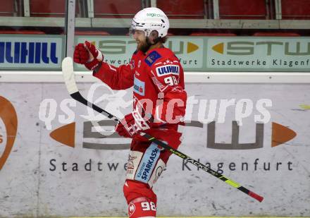 EBEL. Eishockey Bundesliga. KAC gegen	Fehervar AV19. Torjubel Daniel Obersteiner (KAC). Klagenfurt, am 7.3.2021.
Foto: Kuess
www.qspictures.net

---
pressefotos, pressefotografie, kuess, qs, qspictures, sport, bild, bilder, bilddatenbank