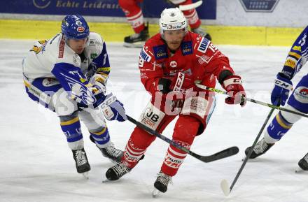 EBEL. Eishockey Bundesliga. KAC gegen	VSV. Stefan Geier,  (KAC),  Scott Kosmachuk (VSV). Klagenfurt, am 12.3.2021.
Foto: Kuess
www.qspictures.net

---
pressefotos, pressefotografie, kuess, qs, qspictures, sport, bild, bilder, bilddatenbank