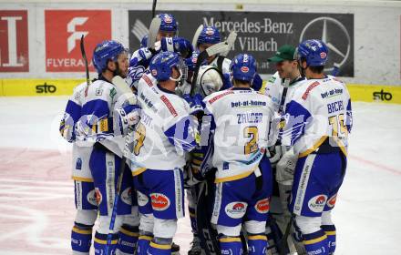 EBEL. Eishockey Bundesliga. VSV gegen KAC. Jubel   (VSV). Villach, am 14.3.2021.
Foto: Kuess
www.qspictures.net
---
pressefotos, pressefotografie, kuess, qs, qspictures, sport, bild, bilder, bilddatenbank