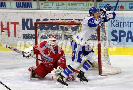 EBEL. Eishockey Bundesliga. KAC gegen	VSV.  Torjubel Jordan Caron (VSV). Klagenfurt, am 16.3.2021.
Foto: Kuess
www.qspictures.net

---
pressefotos, pressefotografie, kuess, qs, qspictures, sport, bild, bilder, bilddatenbank