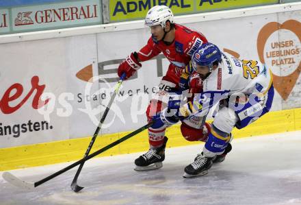 EBEL. Eishockey Bundesliga. KAC gegen	VSV. Clemens Unterweger, (KAC),   Sahir Gill  (VSV). Klagenfurt, am 16.3.2021.
Foto: Kuess
www.qspictures.net

---
pressefotos, pressefotografie, kuess, qs, qspictures, sport, bild, bilder, bilddatenbank