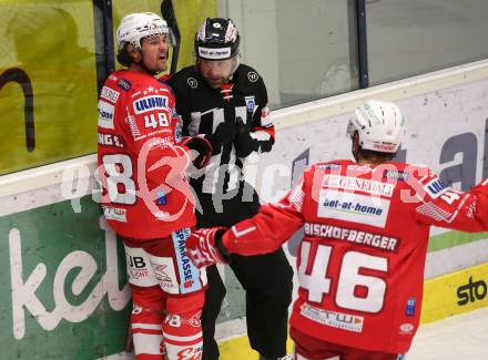 EBEL. Eishockey Bundesliga. VSV gegen KAC. Torjubel Samuel Witting, Johannes Bischofberger (KAC). Villach, am 19.3.2021.
Foto: Kuess
www.qspictures.net
---
pressefotos, pressefotografie, kuess, qs, qspictures, sport, bild, bilder, bilddatenbank