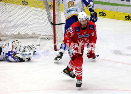 EBEL. Eishockey Bundesliga. VSV gegen KAC.  Torjubel Nicholas Eric Petersen (KAC). Villach, am 19.3.2021.
Foto: Kuess
www.qspictures.net
---
pressefotos, pressefotografie, kuess, qs, qspictures, sport, bild, bilder, bilddatenbank