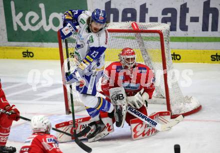 EBEL. Eishockey Bundesliga. VSV gegen KAC.  Chris Collins, (VSV), Sebastian Dahm  (KAC). Villach, am 19.3.2021.
Foto: Kuess
www.qspictures.net
---
pressefotos, pressefotografie, kuess, qs, qspictures, sport, bild, bilder, bilddatenbank