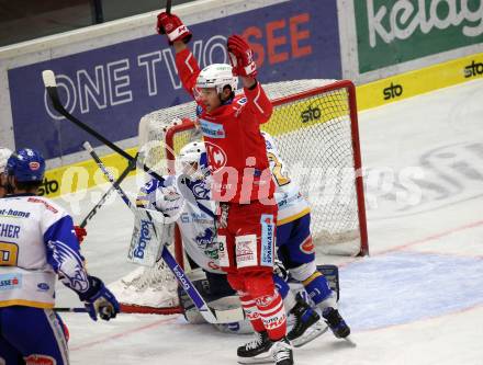 EBEL. Eishockey Bundesliga. VSV gegen KAC.  Torjubel Matthew Fraser (KAC). Villach, am 19.3.2021.
Foto: Kuess
www.qspictures.net
---
pressefotos, pressefotografie, kuess, qs, qspictures, sport, bild, bilder, bilddatenbank