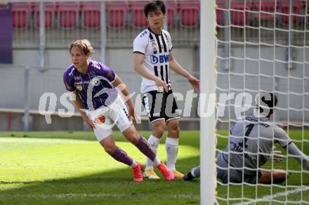 Fussball 2. Liga. SK Austria Klagenfurt gegen FC Juniors OOE. Torjubel Alex Timossi Andersson (Klagenfurt). Klagenfurt, am 9.5.2021.
Foto: Kuess
www.qspictures.net
---
pressefotos, pressefotografie, kuess, qs, qspictures, sport, bild, bilder, bilddatenbank