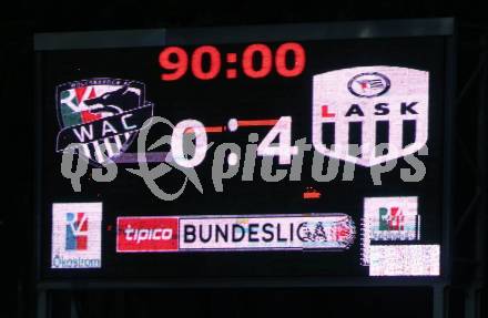 Fussball. Bundesliga. RZ Pellets WAC gegen LASK. Anzeigentafel. Wolfsberg, am 12.5.2021.
Foto: Kuess
www.qspictures.net

---
pressefotos, pressefotografie, kuess, qs, qspictures, sport, bild, bilder, bilddatenbank