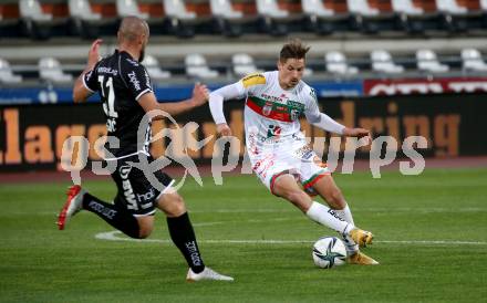 Fussball. Bundesliga. RZ Pellets WAC gegen LASK. Thorsten Roecher,  (WAC), Lukas Grgic (LASK). Wolfsberg, am 12.5.2021.
Foto: Kuess
www.qspictures.net

---
pressefotos, pressefotografie, kuess, qs, qspictures, sport, bild, bilder, bilddatenbank