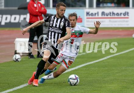 Fussball. Bundesliga. RZ Pellets WAC gegen LASK. Matthaeus Taferner,  (WAC), Rene Renner (LASK). Wolfsberg, am 12.5.2021.
Foto: Kuess
www.qspictures.net

---
pressefotos, pressefotografie, kuess, qs, qspictures, sport, bild, bilder, bilddatenbank