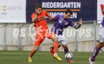 Fussball 2. Liga. SK Austria Klagenfurt gegen SV Horn.  Philipp Huetter,  (Klagenfurt),  Viktor Winter (Horn). Klagenfurt, am 16.5.2021.
Foto: Kuess
www.qspictures.net
---
pressefotos, pressefotografie, kuess, qs, qspictures, sport, bild, bilder, bilddatenbank