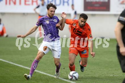 Fussball 2. Liga. SK Austria Klagenfurt gegen SV Horn.  Simon Straudi,  (Klagenfurt), Denizcan Cosgun  (Horn). Klagenfurt, am 16.5.2021.
Foto: Kuess
www.qspictures.net
---
pressefotos, pressefotografie, kuess, qs, qspictures, sport, bild, bilder, bilddatenbank