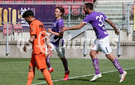 Fussball 2. Liga. SK Austria Klagenfurt gegen SV Horn.  Torjubel  Alex Timossi Andersson, Markus Pink (Klagenfurt). Klagenfurt, am 16.5.2021.
Foto: Kuess
www.qspictures.net
---
pressefotos, pressefotografie, kuess, qs, qspictures, sport, bild, bilder, bilddatenbank