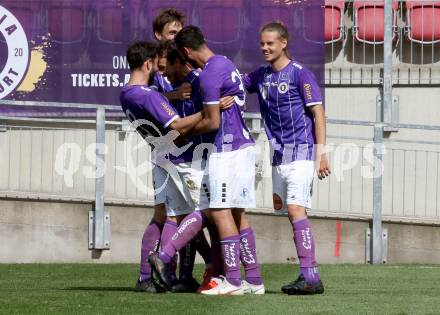 Fussball 2. Liga. SK Austria Klagenfurt gegen SV Horn.  Torjubel Kosmas Gkezos, Thorsten Mahrer,  Philipp Huetter, Markus Pink,   Patrick Greil (Klagenfurt). Klagenfurt, am 16.5.2021.
Foto: Kuess
www.qspictures.net
---
pressefotos, pressefotografie, kuess, qs, qspictures, sport, bild, bilder, bilddatenbank