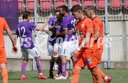 Fussball 2. Liga. SK Austria Klagenfurt gegen SV Horn.  Torjubel Alex Timossi Andersson, Philipp Huetter, Markus Pink,    (Klagenfurt). Klagenfurt, am 16.5.2021.
Foto: Kuess
www.qspictures.net
---
pressefotos, pressefotografie, kuess, qs, qspictures, sport, bild, bilder, bilddatenbank