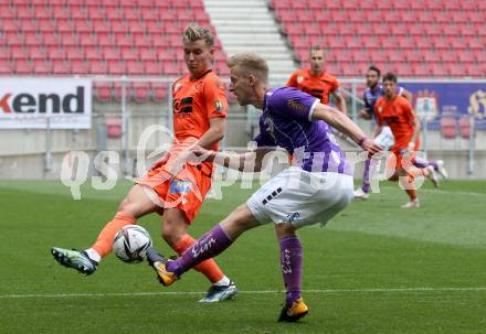 Fussball 2. Liga. SK Austria Klagenfurt gegen SV Horn.  Christopher Cvetko,  (Klagenfurt),  Alexander Briedl (Horn). Klagenfurt, am 16.5.2021.
Foto: Kuess
www.qspictures.net
---
pressefotos, pressefotografie, kuess, qs, qspictures, sport, bild, bilder, bilddatenbank