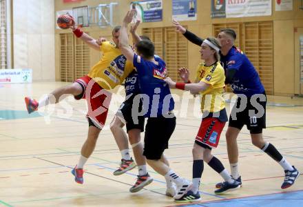 Handball spusu Liga. SC Ferlach gegen UHK Krems. Peter Keresztes (Ferlach), Gunnar Prokop (Krems). Ferlach, am 15.5.2021.
Foto: Kuess
www.qspictures.net
---
pressefotos, pressefotografie, kuess, qs, qspictures, sport, bild, bilder, bilddatenbank