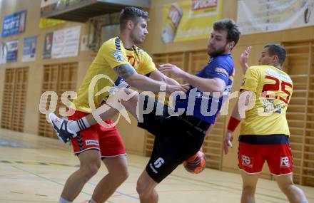 Handball spusu Liga. SC Ferlach gegen UHK Krems. Leander Krobath (Ferlach), Gasper HRASTNIK (Krems). Ferlach, am 15.5.2021.
Foto: Kuess
www.qspictures.net
---
pressefotos, pressefotografie, kuess, qs, qspictures, sport, bild, bilder, bilddatenbank