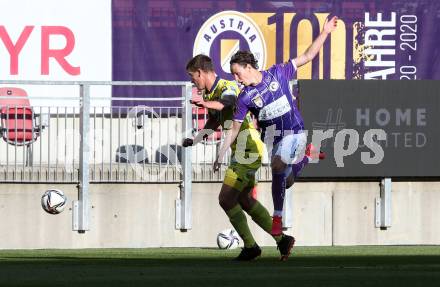 Fussball. Bundesliga Relegation. SK Austria Klagenfurt gegen St. Poelten.   Alex Timossi Andersson (Klagenfurt), Daniel Drescher (St. Poelten). Klagenfurt, am 26.5.2021.
Foto: Kuess
www.qspictures.net
---
pressefotos, pressefotografie, kuess, qs, qspictures, sport, bild, bilder, bilddatenbank