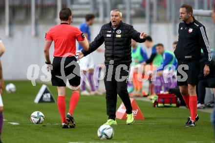 Fussball. Bundesliga Relegation. SK Austria Klagenfurt gegen St. Poelten.   Schiedsrichter Sebastian Gishamer, Trainer Peter Pacult (Klagenfurt). Klagenfurt, am 26.5.2021.
Foto: Kuess
www.qspictures.net
---
pressefotos, pressefotografie, kuess, qs, qspictures, sport, bild, bilder, bilddatenbank