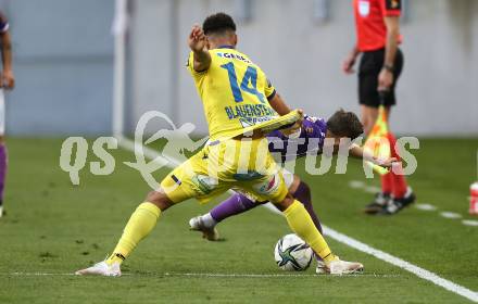 Fussball. Bundesliga Relegation. SK Austria Klagenfurt gegen St. Poelten.   Fabian Miesenboeck, (Klagenfurt),  Michael Blauensteiner (St. Poelten). Klagenfurt, am 26.5.2021.
Foto: Kuess
www.qspictures.net
---
pressefotos, pressefotografie, kuess, qs, qspictures, sport, bild, bilder, bilddatenbank